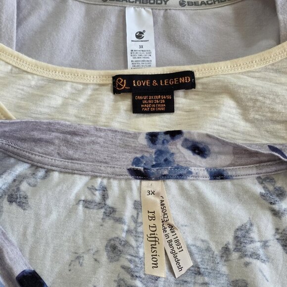 Top Womens 3X Lot of 3 Beach Body Love & Legend IB Diffusion Beach Cottage Boho - Picture 3 of 16